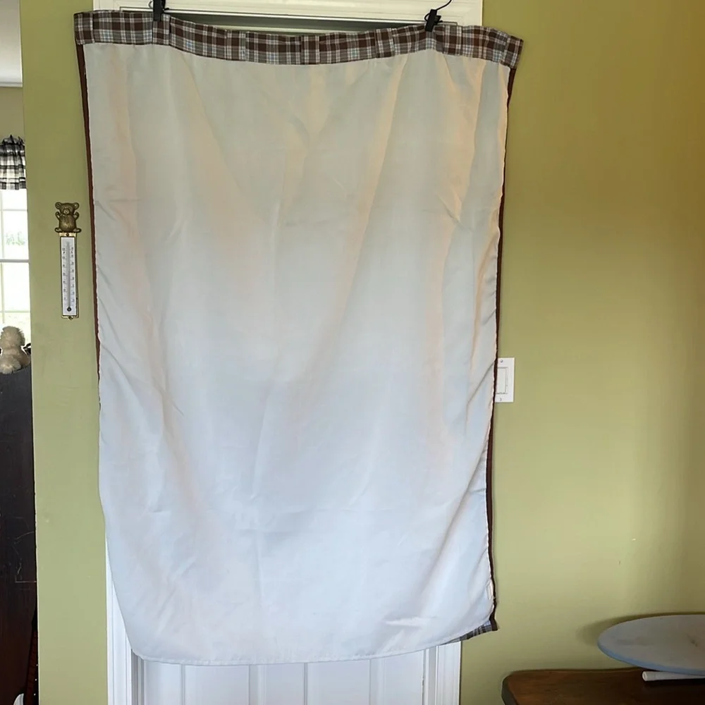 Pottery Barn Madras Patchwork Drapes - Blue Brown Plaid - 1pair 42.5” X 59.5”